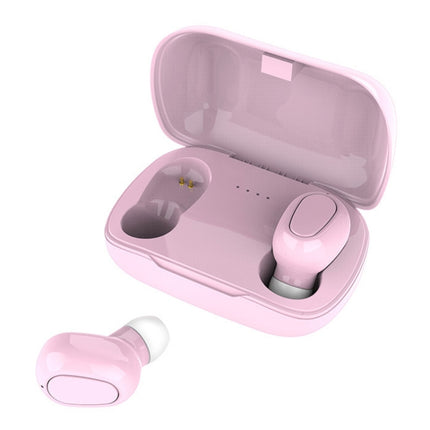 L-21 9D Sound Effects Bluetooth 5.0 Touch Wireless Bluetooth Earphone with Charging Box, Support HD Call (Pink)-garmade.com