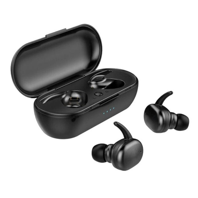TWS-4 IPX5 Waterproof Bluetooth 5.0 Touch Wireless Bluetooth Earphone with Charging Box, Support HD Call & Voice Prompts(Black)-garmade.com