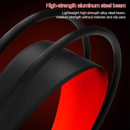 HAMTOD V1000 Dual-3.5mm Plug Interface Gaming Headphone Headset with Mic & LED Light, Cable Length: 2.1m (Red)-garmade.com