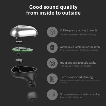T50 6D Noise Cancelling Bluetooth V5.0 Wireless Bluetooth Headphone, Support Binaural Calls(White)-garmade.com