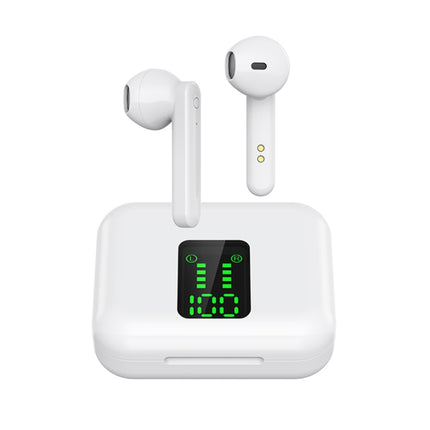 P100pro TWS Bluetooth 5.0 Touch Wireless Bluetooth Earphone with Charging Box & LED Smart Digital Display, Support Siri & Call(White)-garmade.com