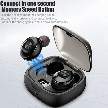 XG-8 TWS Digital Display Touch Bluetooth Earphone with Magnetic Charging Box(Black)-garmade.com