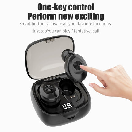 XG-8 TWS Digital Display Touch Bluetooth Earphone with Magnetic Charging Box(Blue)-garmade.com