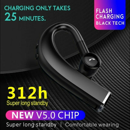 F680 Bluetooth 5.0 Fast Charging Wireless Business Sports Bluetooth Earphone (Black)-garmade.com