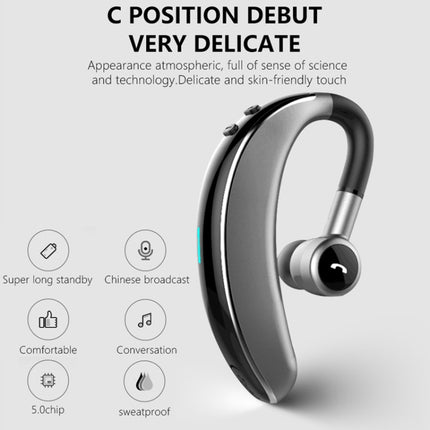 V7 Bluetooth 5.0 Business Style Wireless Stereo Sports Bluetooth Earphone, Support Inform Caller Name (Grey)-garmade.com
