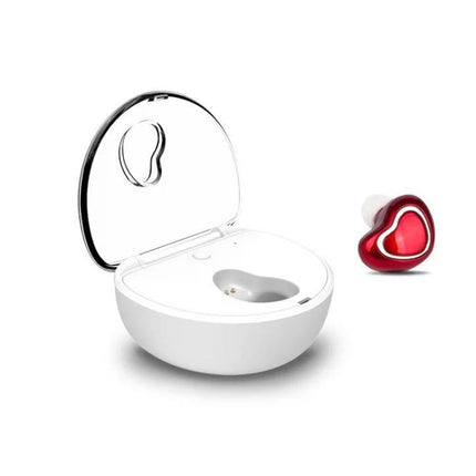X7 Bluetooth 4.1 Mini Invisible Wireless Sports Bluetooth Earphone with Charging Box (Red)-garmade.com