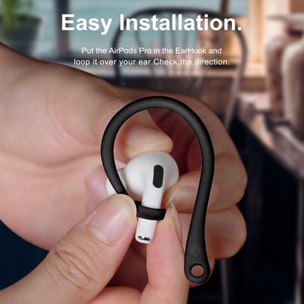 For AirPods 1 / 2 / Pro Anti-lost Silicone Earphone Ear-hook(Black)-garmade.com