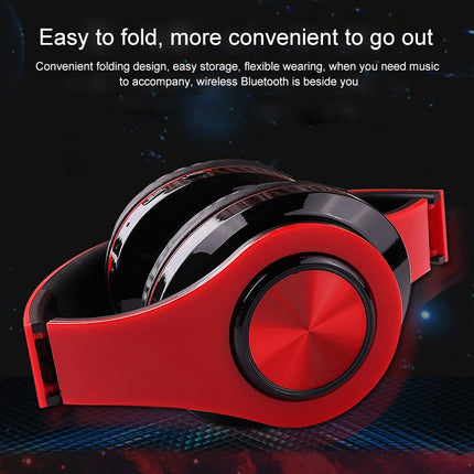 B39 Wireless Bluetooth V5.0 Headset (Black Red)-garmade.com