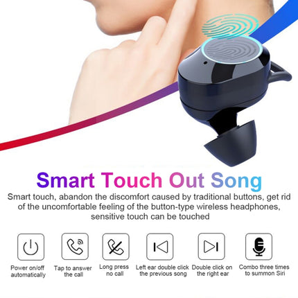 HAMTOD G02 Bluetooth 5.0 LED Display Screen Waterproof Binaural Wireless Bluetooth Headset-garmade.com