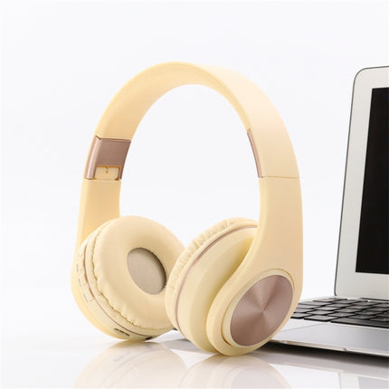 A1 Bluetooth 4.2 Candy Color Super Base Bluetooth Headphone, Support Music Play & Switching & Volume Control & Answer(Gold)-garmade.com