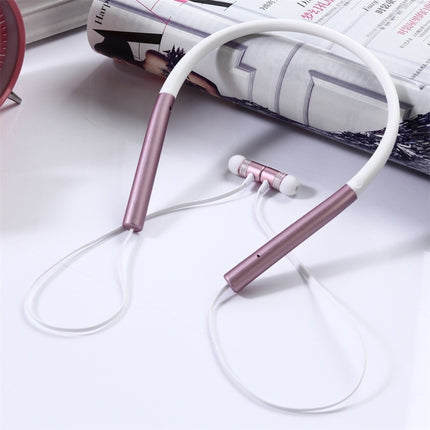 BT-790 Bluetooth 4.2 Hanging Neck Design Bluetooth Headset, Support Music Play & Switching & Volume Control & Answer(Rose Gold)-garmade.com