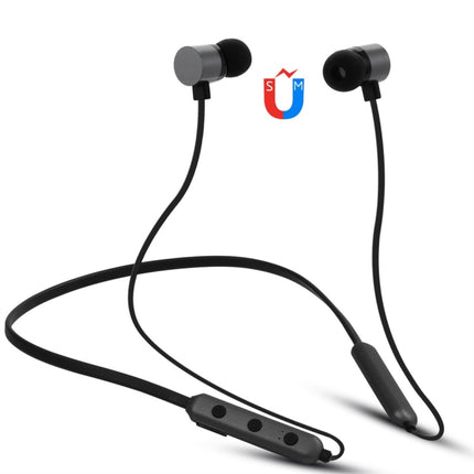 BT-900 Bluetooth 4.2 Hanging Neck Design Bluetooth Headset, Support Music Play & Switching & Volume Control & Answer(Black)-garmade.com