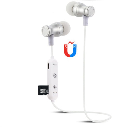 F11 Bluetooth 4.2 Hanging Neck Design Bluetooth Headset, Support Music Play & Switching & Volume Control & Answer(Silver)-garmade.com