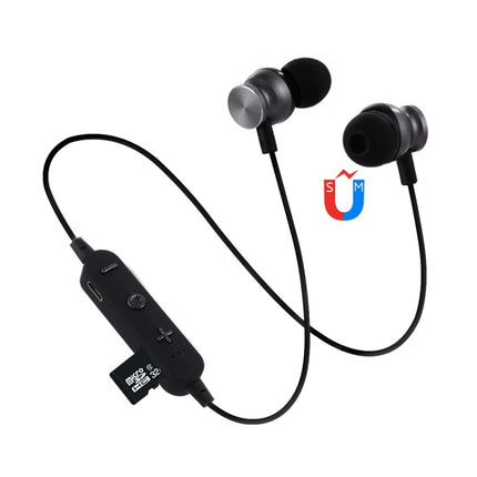 F17 Bluetooth 4.2 Hanging Neck Design Bluetooth Headset, Support Music Play & Switching & Volume Control & Answer(Black)-garmade.com