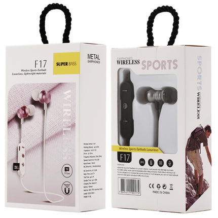 F17 Bluetooth 4.2 Hanging Neck Design Bluetooth Headset, Support Music Play & Switching & Volume Control & Answer(Black)-garmade.com