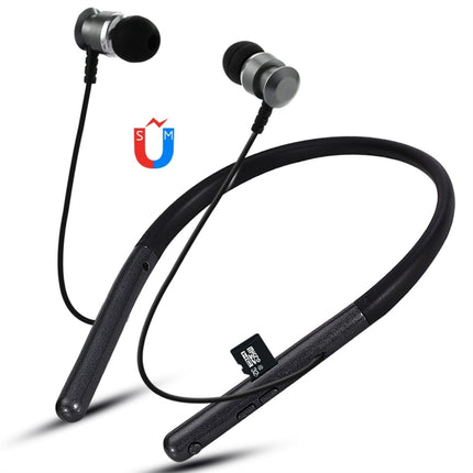 F108 Bluetooth 4.2 Hanging Neck Design Bluetooth Headset, Support Music Play & Switching & Volume Control & Answer(Black)-garmade.com
