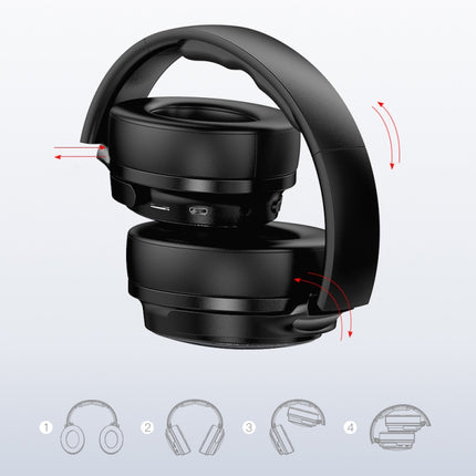 awei A780BL Bluetooth 5.0 Foldable Bass Wireless Bluetooth Headphone with 3.5mm Aux Jack-garmade.com