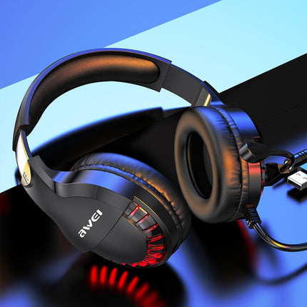 AWEI ES-770i Adjustable E-sports Gaming Headset with Mic(Black)-garmade.com