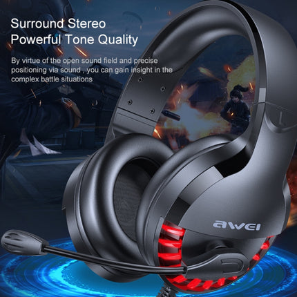 AWEI ES-770i Adjustable E-sports Gaming Headset with Mic(Black)-garmade.com