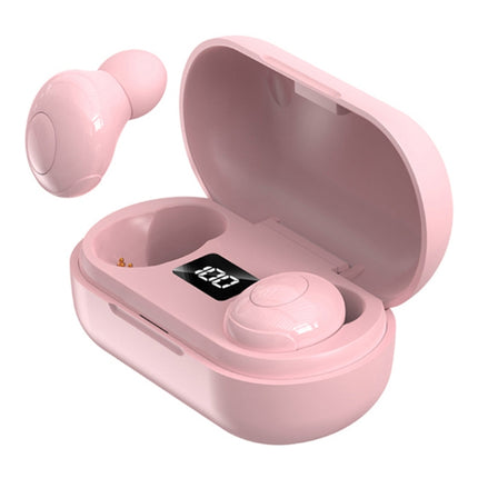 T8 TWS Intelligent Noise Cancelling IPX6 Waterproof Bluetooth Earphone with Magnetic Charging Box & Digital Display, Support Automatic Pairing & HD Call & Voice Assistant(Pink)-garmade.com