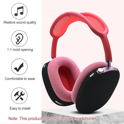 A Pair Full Coverage Anti-scratch Silicone Headphone Protective Case for AirPods Max(Red)-garmade.com