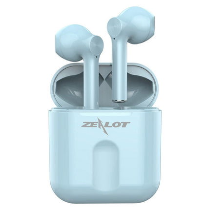 ZEALOT T2 Bluetooth 5.0 TWS Wireless Bluetooth Earphone with Charging Box, Support Touch & Call & Power Display(Blue)-garmade.com