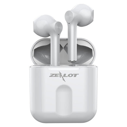 ZEALOT T2 Bluetooth 5.0 TWS Wireless Bluetooth Earphone with Charging Box, Support Touch & Call & Power Display(White)-garmade.com