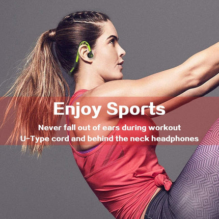 Mucro ML233 Foldable Wired Running Sports Headphones Night Neckband In-Ear Stereo Earphones, Cable Length: 1.2m(Green)-garmade.com