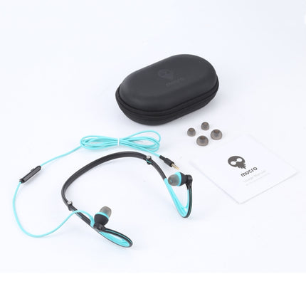 Mucro ML233 Foldable Wired Running Sports Headphones Night Neckband In-Ear Stereo Earphones, Cable Length: 1.2m(Green)-garmade.com