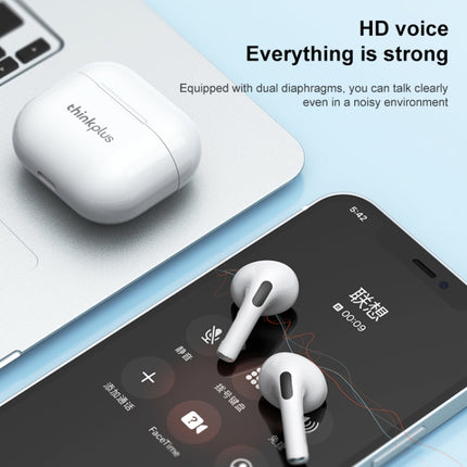 Original Lenovo LivePods LP40 TWS IPX4 Waterproof Bluetooth Earphone with Charging Box, Support Touch & HD Call & Siri & Master-slave Switching (White)-garmade.com