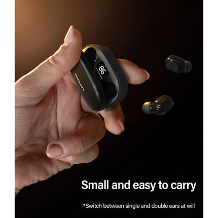 Original Lenovo XT91 Intelligent Noise Reduction Mini Wireless Bluetooth Earphone with Charging Box & LED Power Digital Display, Support Touch & HD Call & Voice Assistant & Dual-mode Earphone (Black)-garmade.com