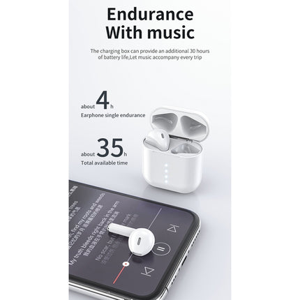 M2 Smart Noise Reduction Touch Bluetooth Earphone with Charging Box & Battery Indicator, Supports Automatic Pairing & Siri & Call (White)-garmade.com