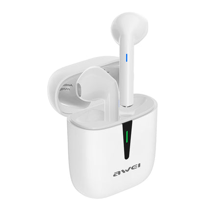 awei T21 Bluetooth V5.0 Ture Wireless Sports TWS Headset with Charging Case (White)-garmade.com