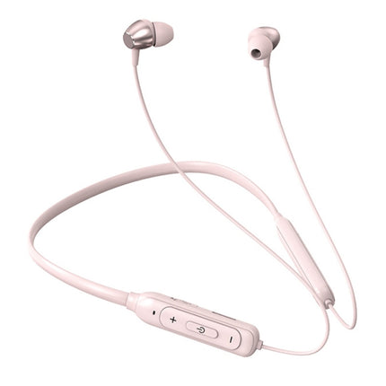 M61 Bluetooth 5.1 Business Sport Magnetic Metal Stereo Neck-mounted Bluetooth Earphone(Pink)-garmade.com