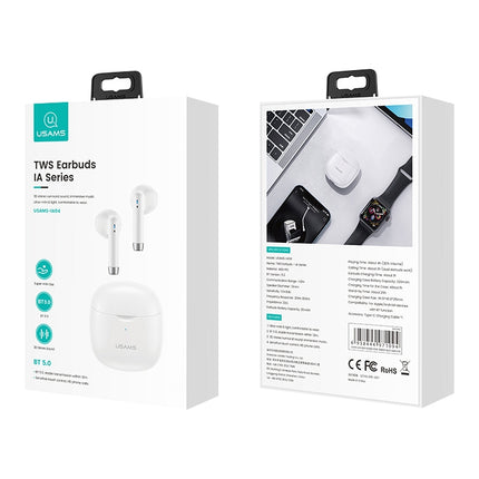USAMS-IA04 Zero Sense Series Wireless Bluetooth 5.0 Mini TWS Earphone with Charging Box (Blue)-garmade.com