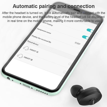 AIN MK-X18S USB Car Single Wireless Bluetooth Earphone with Charging Box, Support HD Call & Siri & Automatic Pairing(Black)-garmade.com
