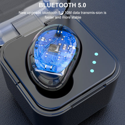 M-B8 Bluetooth 5.0 Mini Invisible In-ear Stereo Wireless Bluetooth Earphone with Charging Box (Silver)-garmade.com