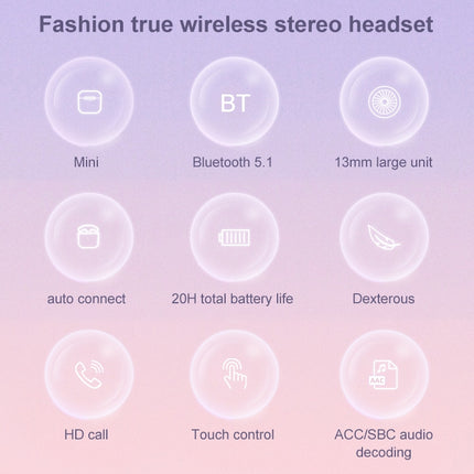 Mijiaer TN22 Bluetooth 5.1 True Wireless Stereo Bluetooth Earphone(Purple)-garmade.com