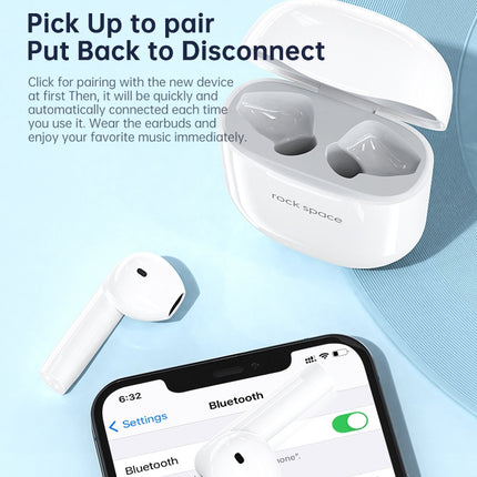 ROCK SPACE EB200 TWS Bluetooth Earphone with Charging Box, Support Touch & Automatic Pairing & Single and Double Earphone Switching & Call-garmade.com