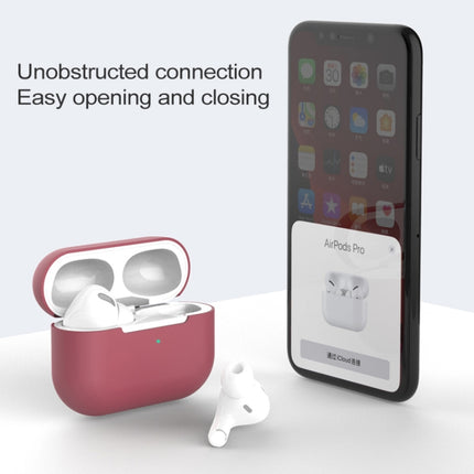 For AirPods Pro Silicone Wireless Earphone Protective Case Cover without Buckle(Black)-garmade.com