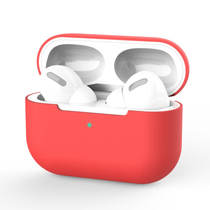 For AirPods Pro Silicone Wireless Earphone Protective Case Cover without Buckle(Red)-garmade.com