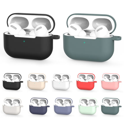 For AirPods Pro Silicone Wireless Earphone Protective Case Cover with Lanyard Hole(Light Grey)-garmade.com