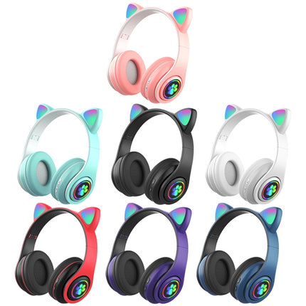 B39 Cat Ear Design LED Gradient Light Wireless Bluetooth Headset(Pink)-garmade.com