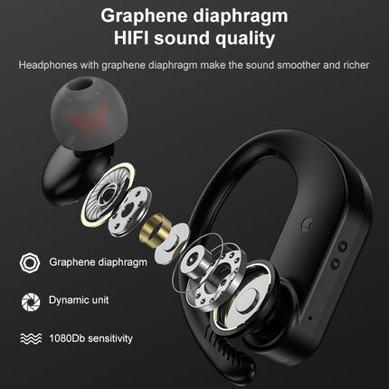 Original Lenovo LivePods LP7 IPX5 Waterproof Ear-mounted Bluetooth Earphone with Magnetic Charging Box & LED Battery Display, Support for Calls & Automatic Pairing(Black)-garmade.com
