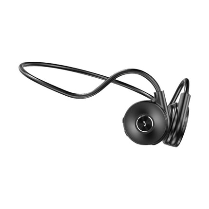M-1 Back-mounted Touch Noise Reduction Bone Conduction Bluetooth Earphone with Detachable Microphone (Black)-garmade.com