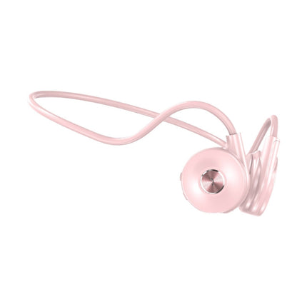 M-1 Back-mounted Touch Noise Reduction Bone Conduction Bluetooth Earphone with Detachable Microphone (Pink)-garmade.com
