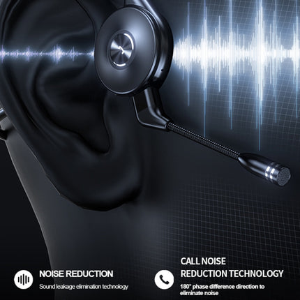 M-1 Back-mounted Touch Noise Reduction Bone Conduction Bluetooth Earphone with Detachable Microphone (Black)-garmade.com