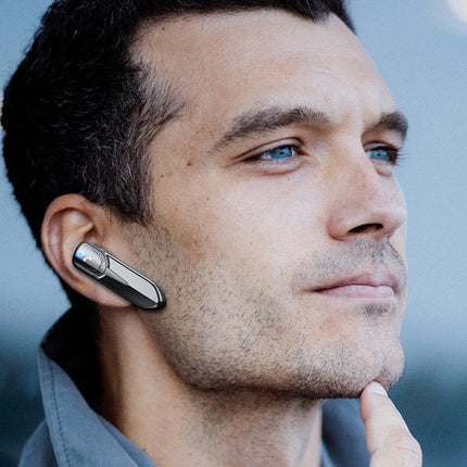 M81 CVC Noise Reduction Unilateral Business Ear-mounted Bluetooth Earphone, Support Siri & One for Two(Silver)-garmade.com