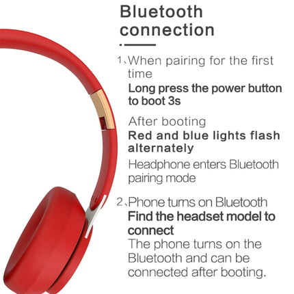 07S Folding Sports Computer Games Wireless Bluetooth V5.0 Headset with Mic (Red)-garmade.com