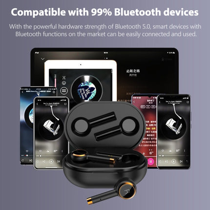 L2 TWS Stereo Bluetooth 5.0 Wireless Earphone with Charging Box, Support Automatic Pairing(Black)-garmade.com